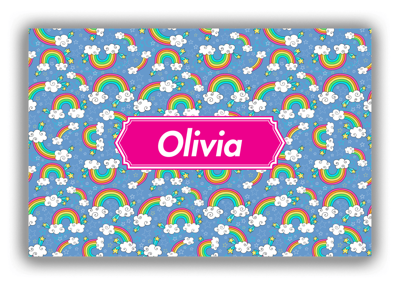 Personalized Rainbow Canvas Wrap & Photo Print I - Decorative Rectangle Nameplate - Front View