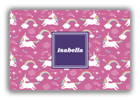 Thumbnail for Personalized Rainbow Canvas Wrap & Photo Print III - Unicorns - Square Nameplate - Front View