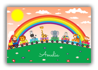 Thumbnail for Personalized Rainbow Canvas Wrap & Photo Print V - Animal Train - Blonde Girl - Front View