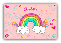 Thumbnail for Personalized Rainbow Canvas Wrap & Photo Print VI - Rainbow Doodle - Pink Background - Front View