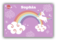 Thumbnail for Personalized Rainbow Canvas Wrap & Photo Print VII - Rainbow Unicorn - Purple Background - Front View