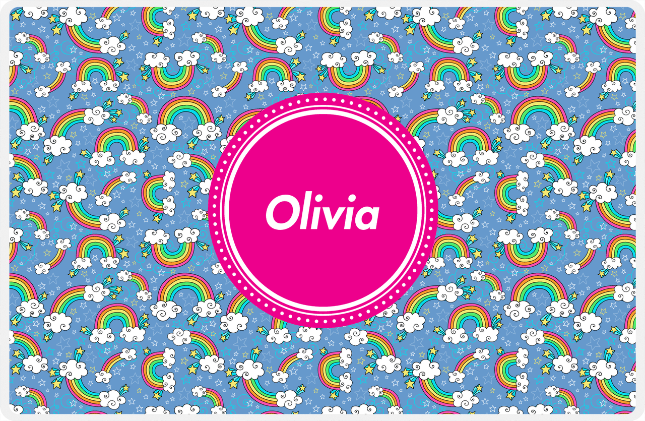 Personalized Rainbow Placemat I - Circle Nameplate -  View