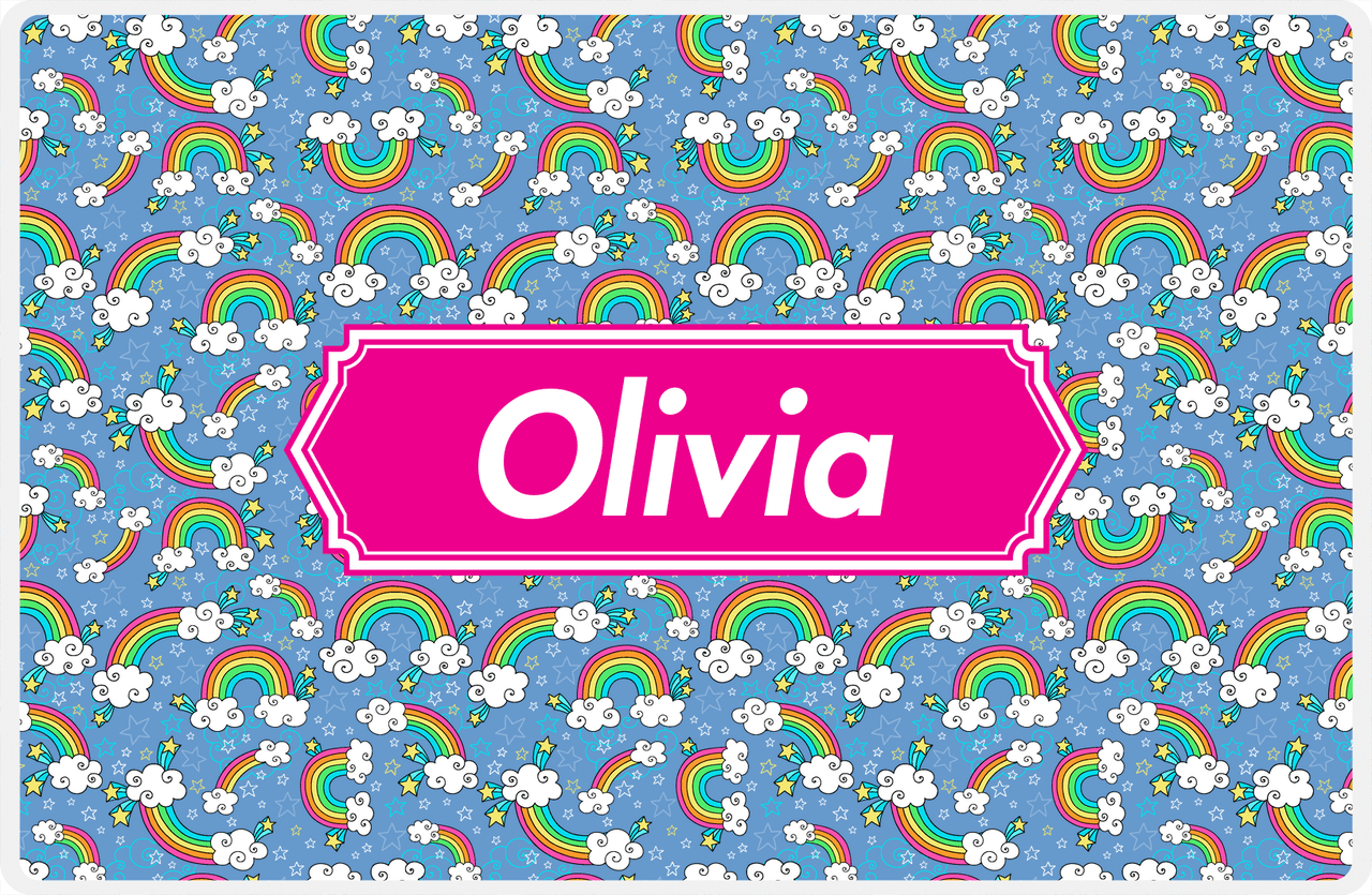 Personalized Rainbow Placemat I - Decorative Rectangle Nameplate -  View