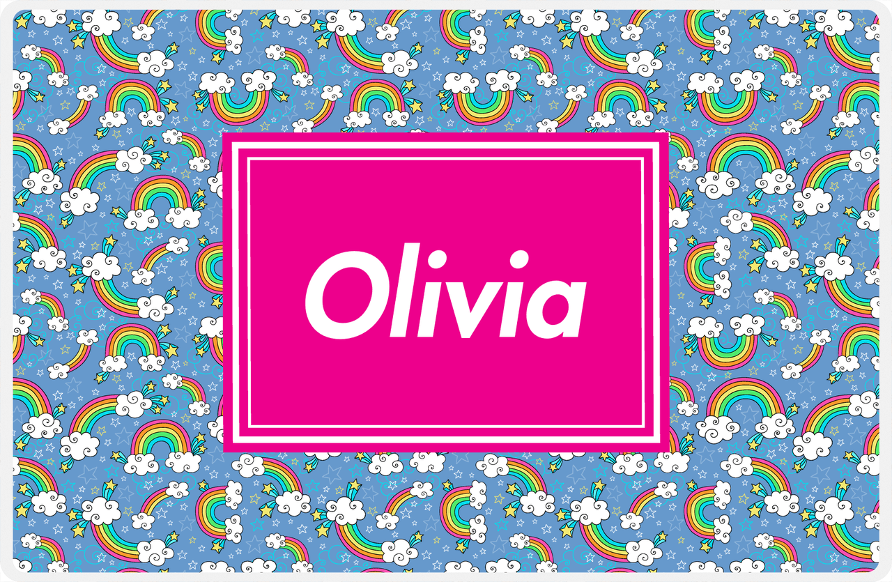 Personalized Rainbow Placemat I - Rectangle Nameplate -  View