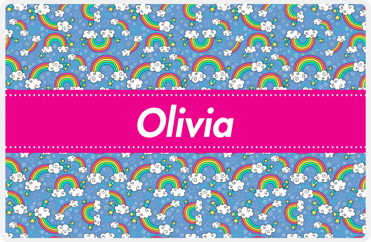 Personalized Rainbow Placemat I - Ribbon Nameplate -  View