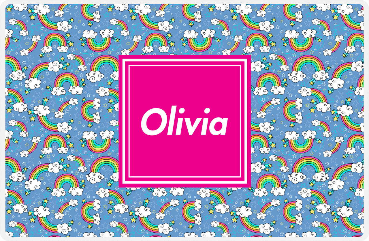 Personalized Rainbow Placemat I - Square Nameplate -  View