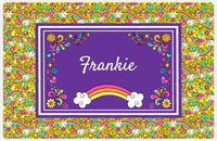Thumbnail for Personalized Rainbow Placemat II - Flower Power - Yellow Background -  View