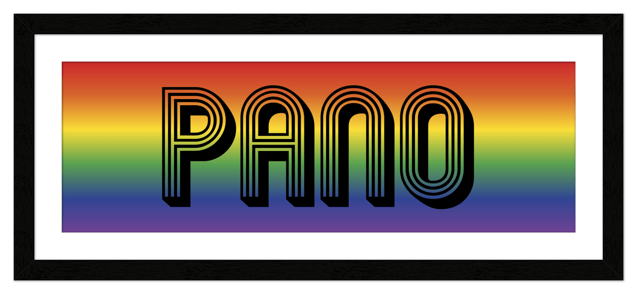 Personalized Rainbow 38x13 Pano Wall Art - Front View
