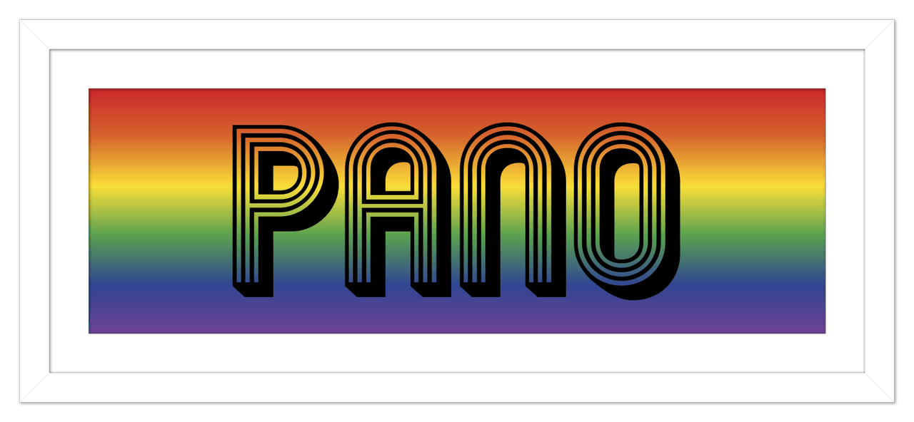 Personalized Rainbow 38x13 Pano Wall Art - Front View