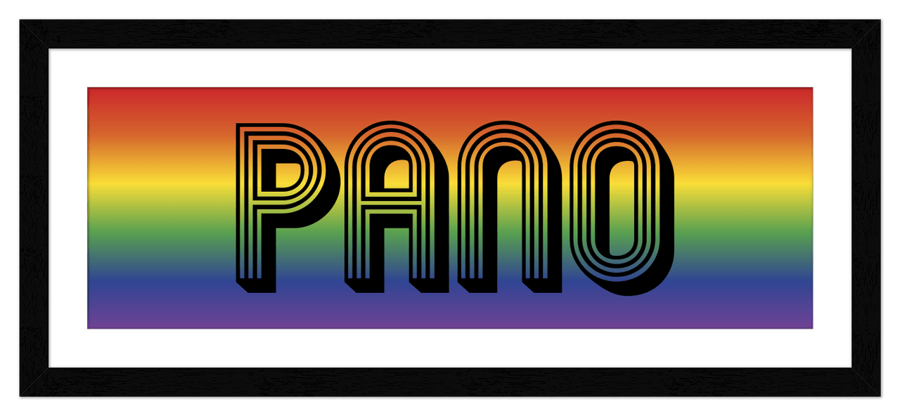 Personalized Rainbow 38x13 Pano Wall Art - Front View
