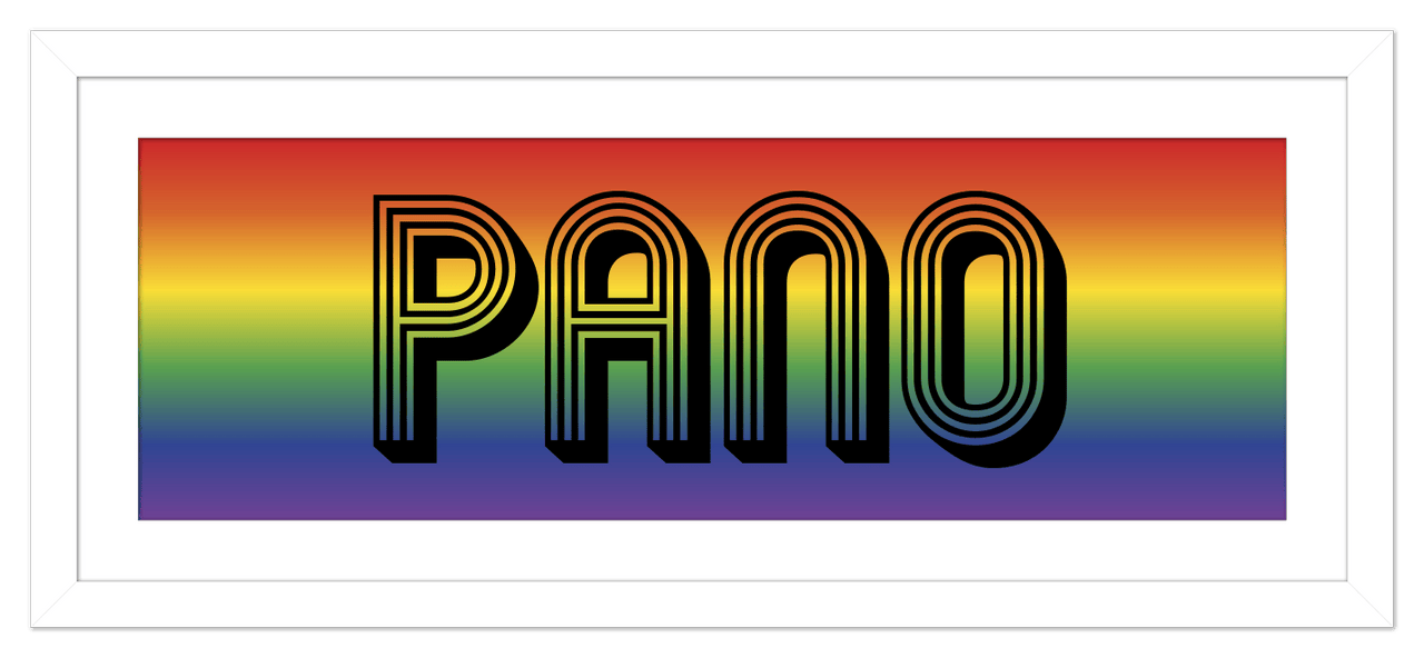 Personalized Rainbow 38x13 Pano Wall Art - Front View