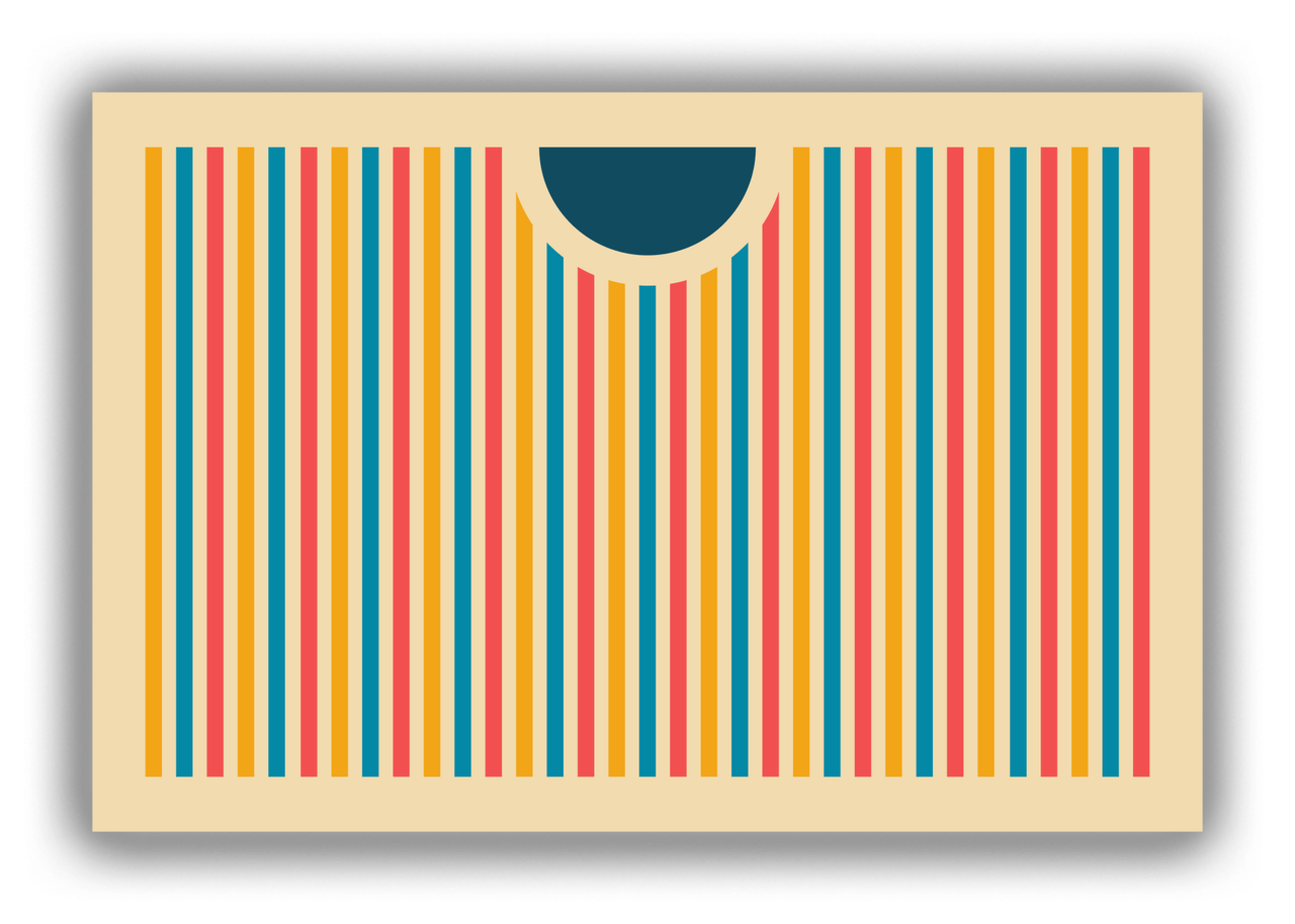 Retro Circle Stripes Canvas Wrap & Photo Print - Front View