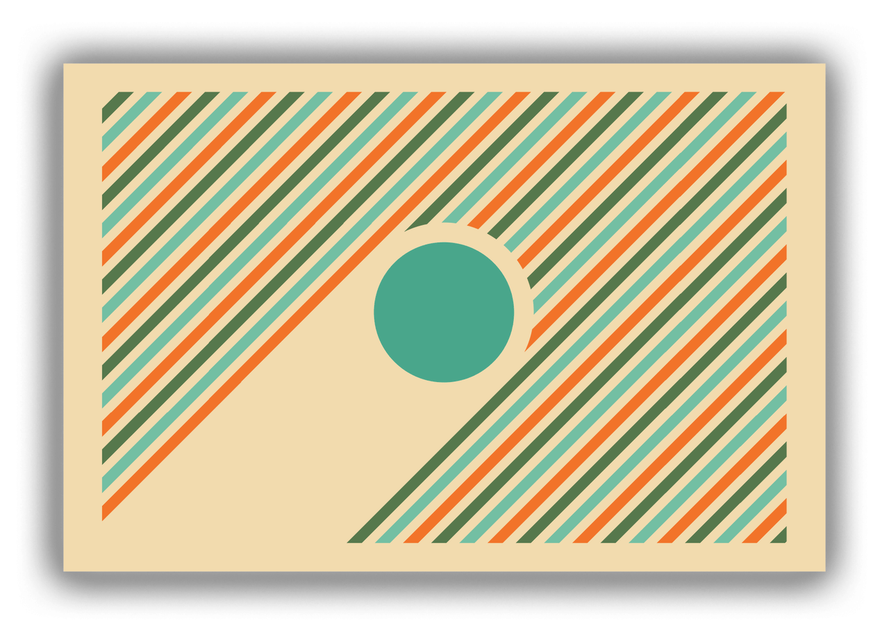 Retro Circle Stripes Canvas Wrap & Photo Print - Front View