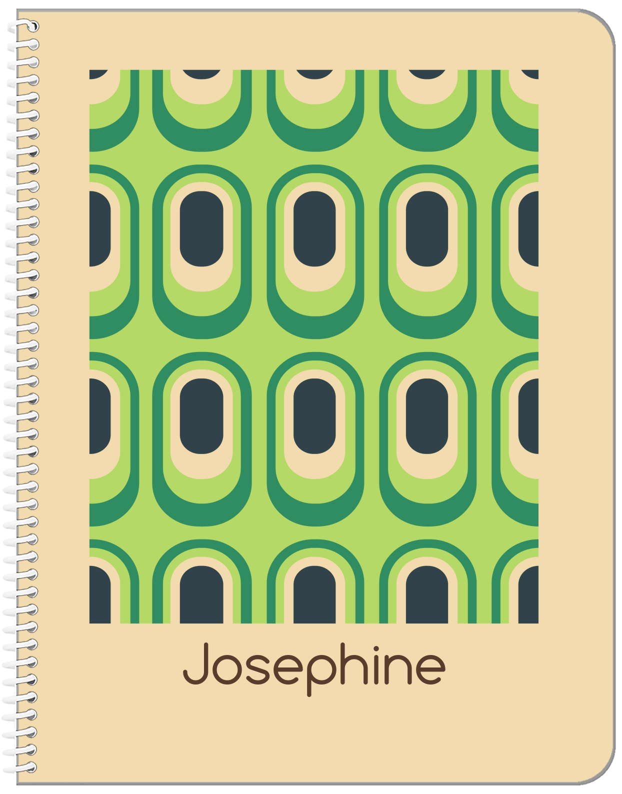Personalized Retro Notebook - I - Front View