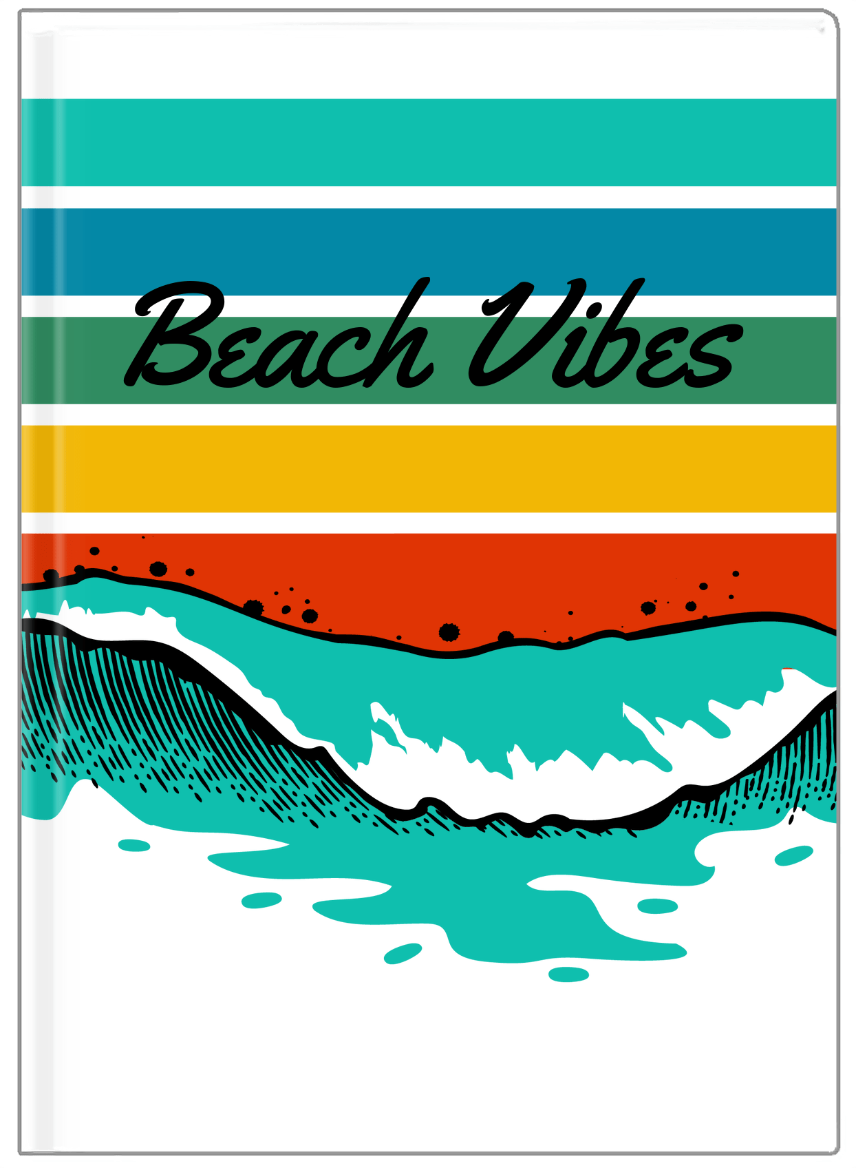 Personalized Retro Ocean Wave Journal - Front View