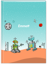 Thumbnail for Personalized Robots Journal I - Transistor Buddies - Teal Background - Front View