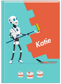 Thumbnail for Personalized Robots Journal VII - Robot Painter - Teal Background - Front View