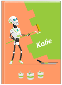 Thumbnail for Personalized Robots Journal VII - Robot Painter - Orange Background - Front View