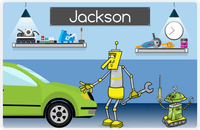 Thumbnail for Personalized Robots Placemat III - Robot Mechanics - Blue Background -  View