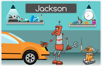 Thumbnail for Personalized Robots Placemat III - Robot Mechanics - Teal Background -  View