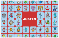 Thumbnail for Personalized Robots Placemat IV - Robot Crew - Red Background -  View