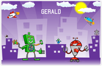 Thumbnail for Personalized Robots Placemat VI - Future City - Robot VII -  View