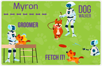 Thumbnail for Personalized Robots Placemat VIII - Canine Assistant - Green Background -  View