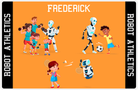 Thumbnail for Personalized Robots Placemat IX - Robot Athletics - Orange Background -  View