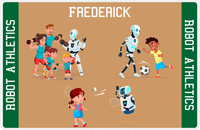 Thumbnail for Personalized Robots Placemat IX - Robot Athletics - Tan Background -  View