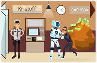 Thumbnail for Personalized Robots Placemat X - Bank Guard - Brown Background -  View