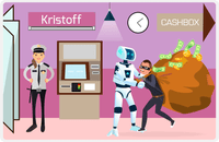 Thumbnail for Personalized Robots Placemat X - Bank Guard - Pink Background -  View