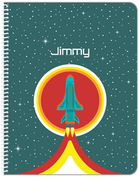 Thumbnail for Personalized Rocket Ship Notebook X - Rocket Launch II - Front View