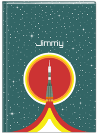Thumbnail for Personalized Rocket Ship Journal X - Teal Background - Rocket VI - Front View
