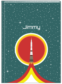 Thumbnail for Personalized Rocket Ship Journal X - Teal Background - Rocket VIII - Front View