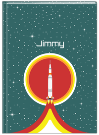 Thumbnail for Personalized Rocket Ship Journal X - Teal Background - Rocket IX - Front View