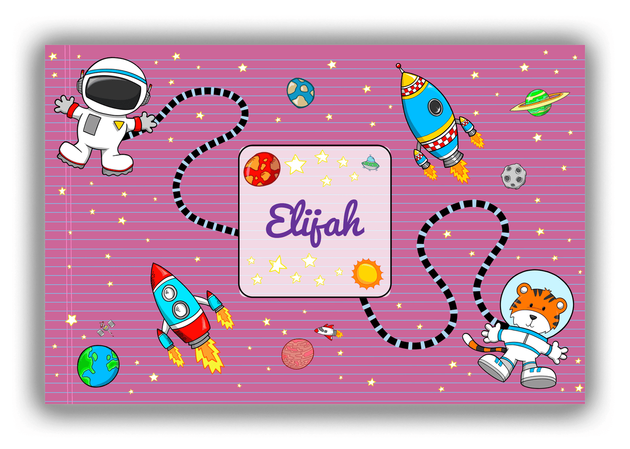 Personalized Rocket Ships Canvas Wrap & Photo Print I - Star Tiger - Pink Background - Front View