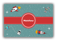 Thumbnail for Personalized Rocket Ships Canvas Wrap & Photo Print II - Galaxy Center - Circle Ribbon Nameplate - Front View