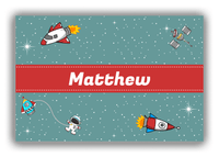 Thumbnail for Personalized Rocket Ships Canvas Wrap & Photo Print II - Galaxy Center - Ribbon Nameplate - Front View
