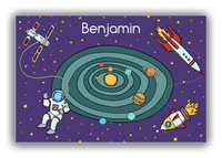 Thumbnail for Personalized Rocket Ships Canvas Wrap & Photo Print IV - Galaxy Rings - Purple Background - Front View