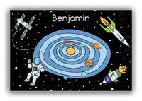 Thumbnail for Personalized Rocket Ships Canvas Wrap & Photo Print IV - Galaxy Rings - Black Background - Front View