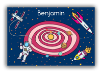 Thumbnail for Personalized Rocket Ships Canvas Wrap & Photo Print IV - Galaxy Rings - Blue Background - Front View