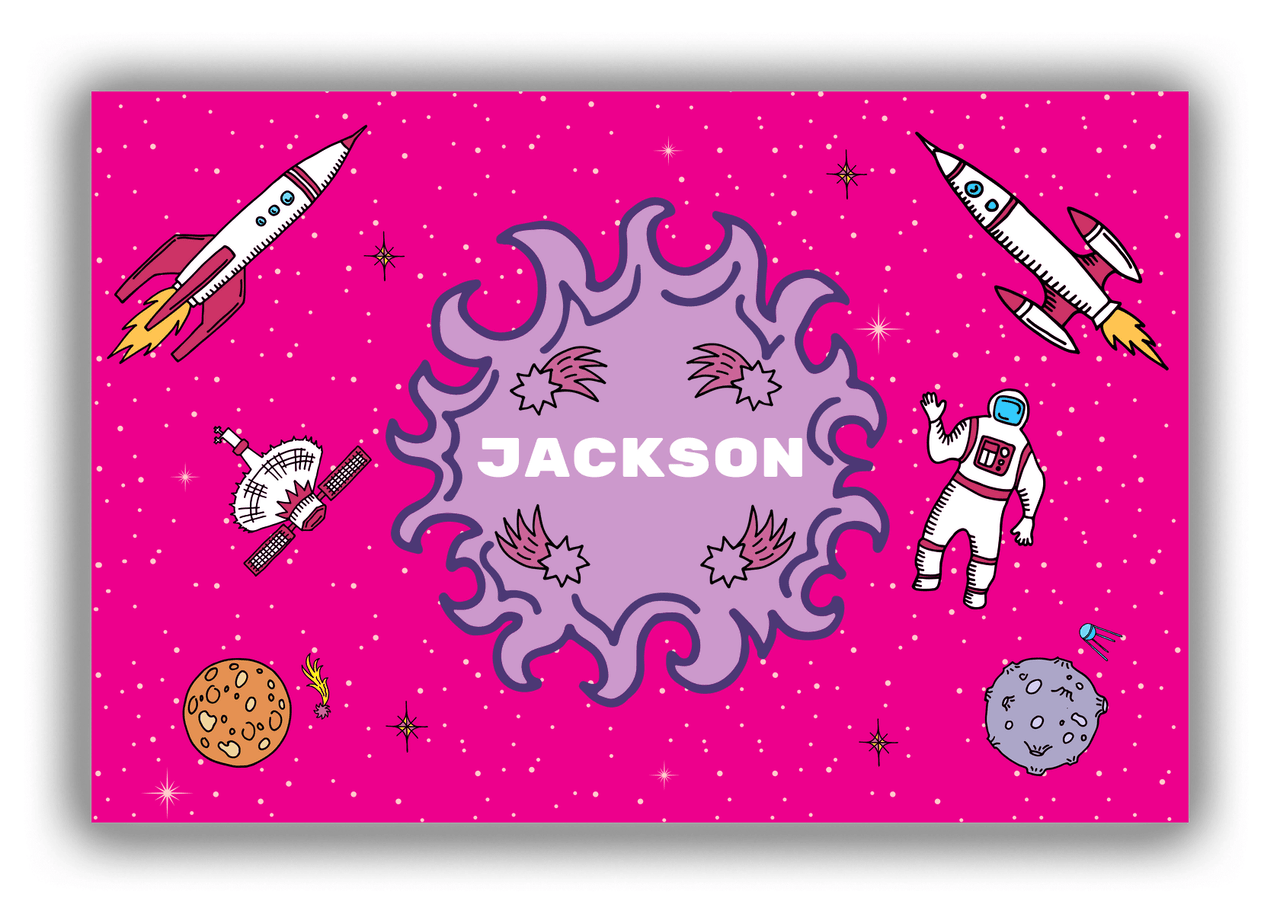 Personalized Rocket Ships Canvas Wrap & Photo Print V - Fireball Galaxy - Pink Background - Front View