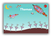 Thumbnail for Personalized Rocket Ships Canvas Wrap & Photo Print VII - Tracking Space - Teal Background - Front View