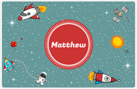 Thumbnail for Personalized Rocket Ship Placemat II - Galaxy Center - Circle Nameplate -  View