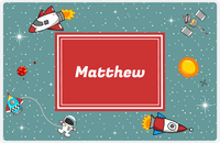 Thumbnail for Personalized Rocket Ship Placemat II - Galaxy Center - Rectangle Nameplate -  View