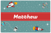 Thumbnail for Personalized Rocket Ship Placemat II - Galaxy Center - Ribbon Nameplate -  View