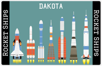 Thumbnail for Personalized Rocket Ship Placemat VIII - Teal Background -  View