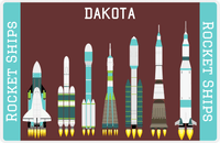 Thumbnail for Personalized Rocket Ship Placemat VIII - Brown Background -  View