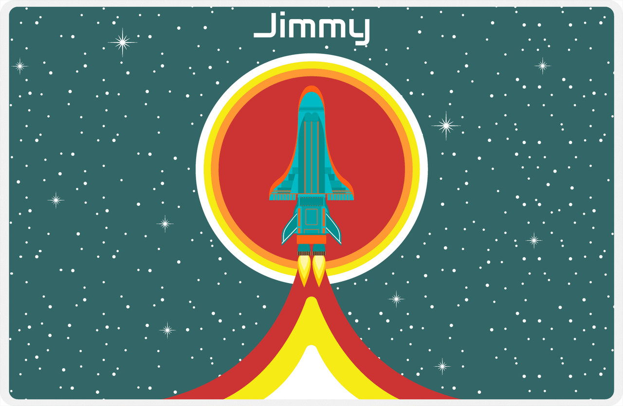 Personalized Rocket Ship Placemat X - Rocket Launch - Rocket II -  View