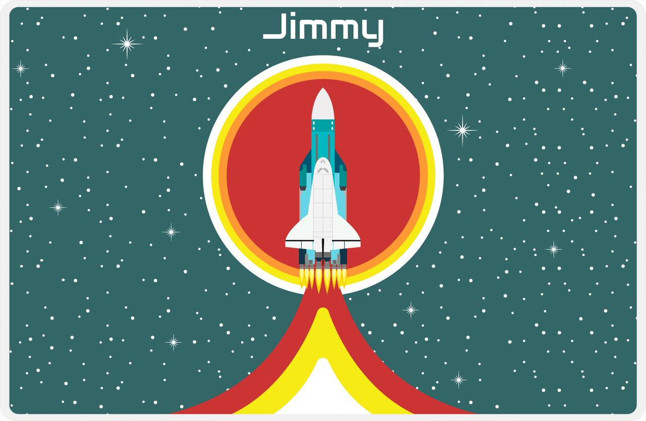 Personalized Rocket Ship Placemat X - Rocket Launch - Rocket III -  View